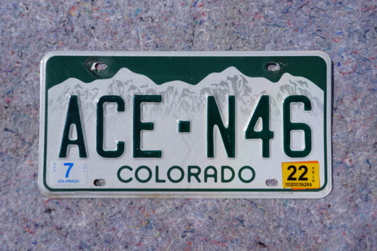 2022 Colorado License Plate # ACE - N46