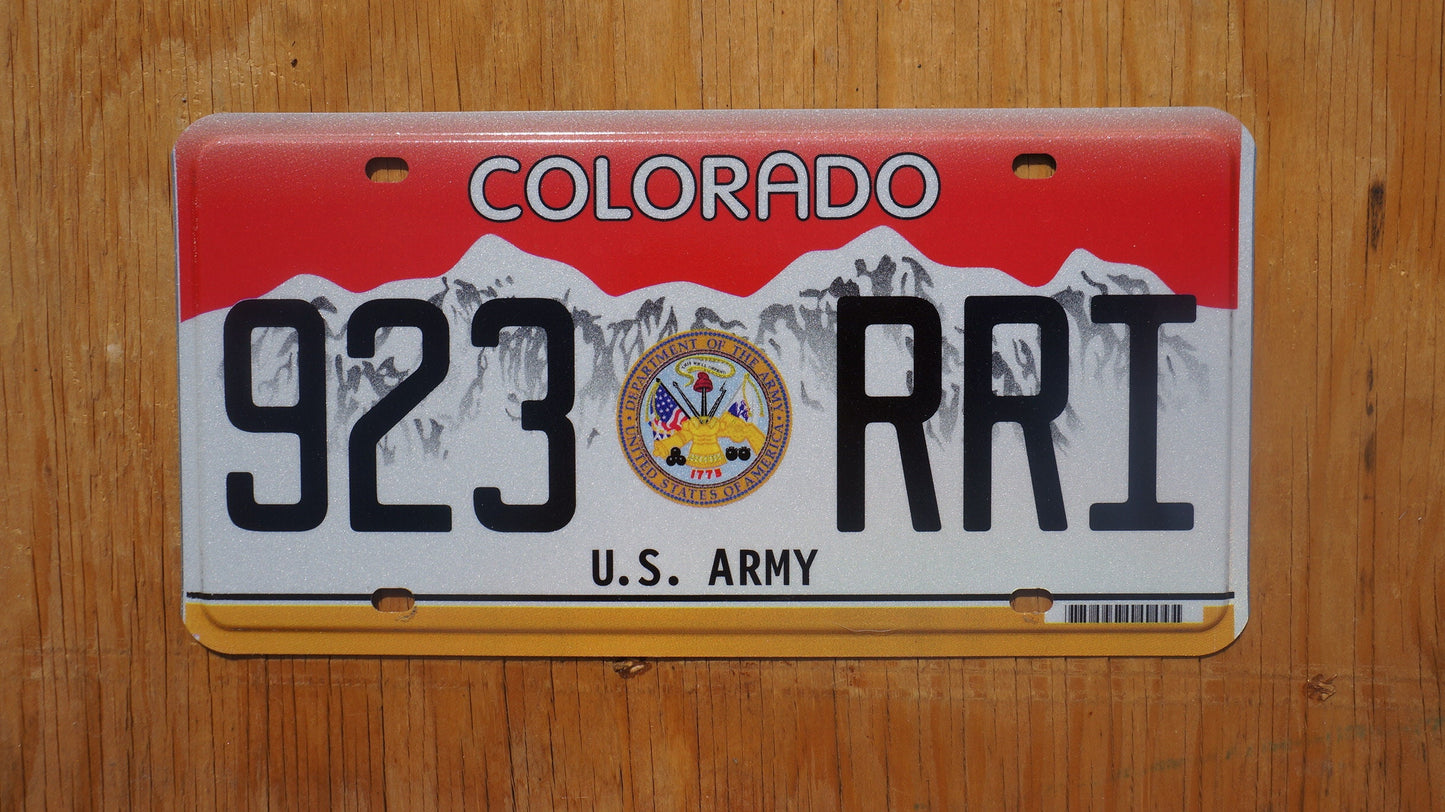 Colorado US ARMY Red License Plate