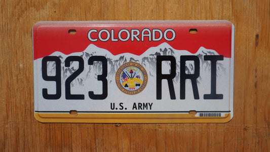 Colorado US ARMY Red License Plate