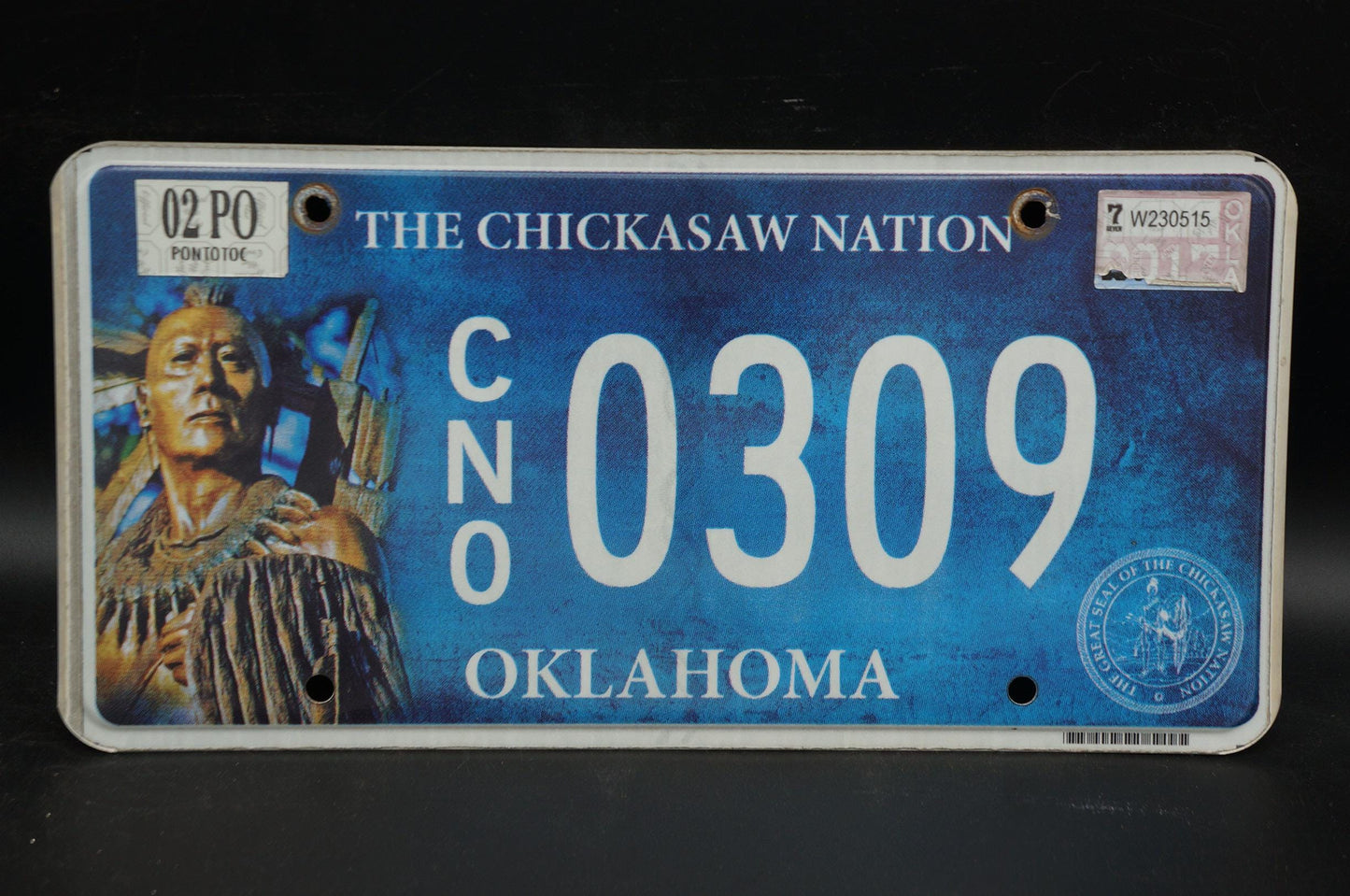 2002 Oklahoma License Plate - CHICKASAW NATION - Native American Indian Tribe