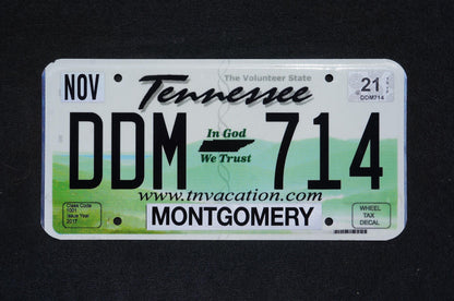 2021 Tennessee Rolling Hills License Plate - In God We Trust # DDM - 714