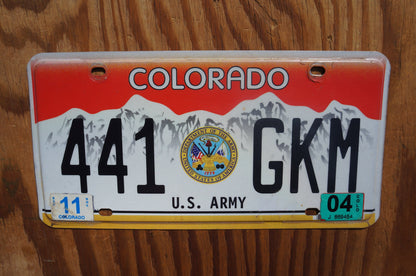 2004 Colorado US ARMY Red License Plate