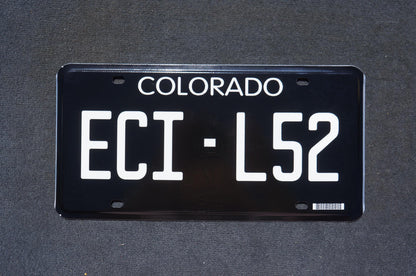 2023 AUTHENTIC Throwback Blacked-out Colorado Black License Plate - NEW DESIGN