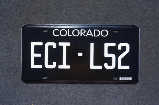 2023 AUTHENTIC Throwback Blacked-out Colorado Black License Plate - NEW DESIGN