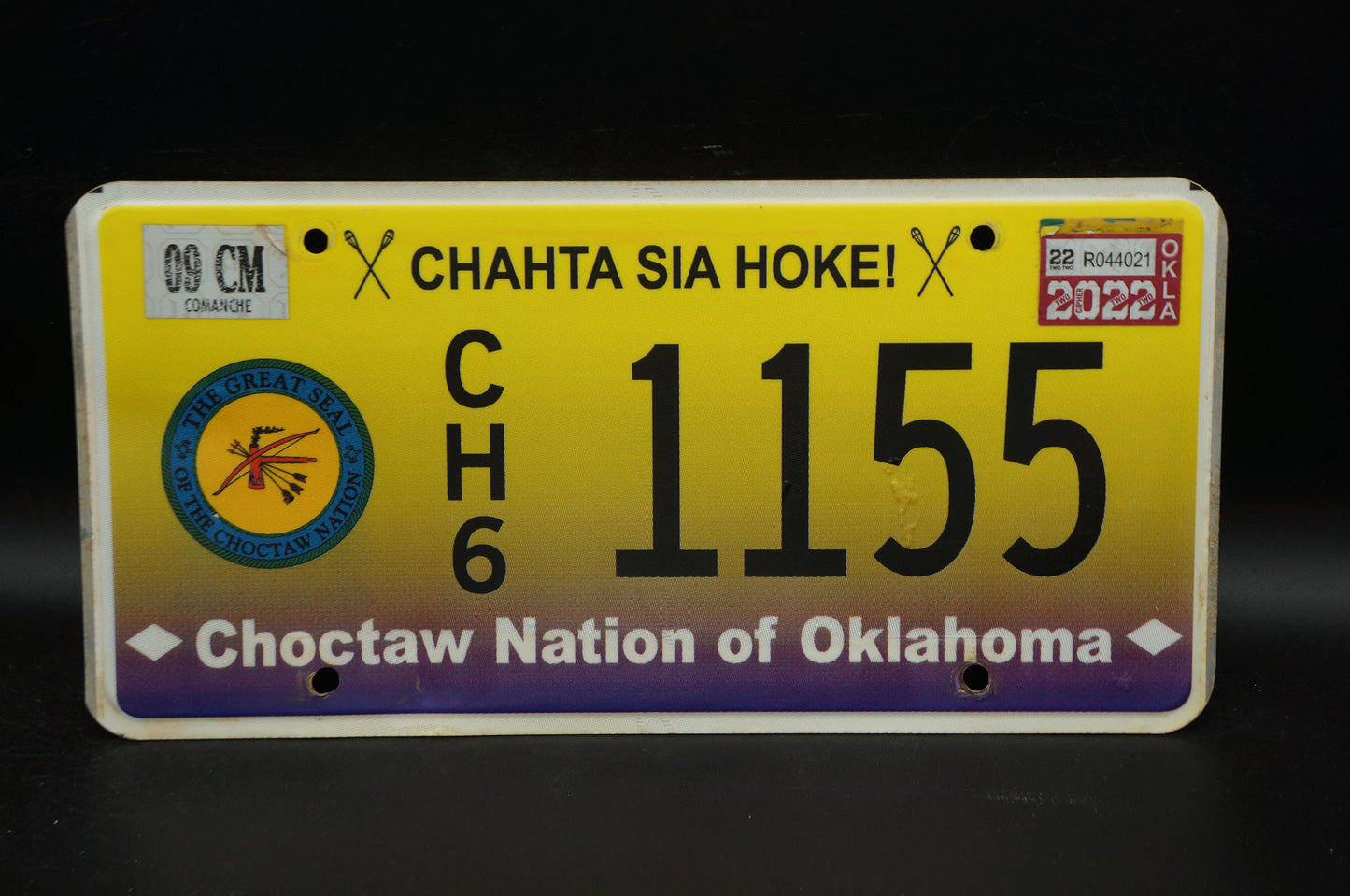 2022 Oklahoma License Plate - CHOCTAW NATION Chahta Sia Hoke - Native American Indian Tribe