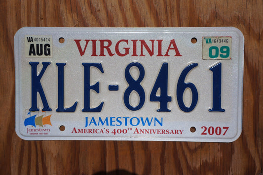 2009 Virginia JAMESTOWN 400th Anniversary License Plate