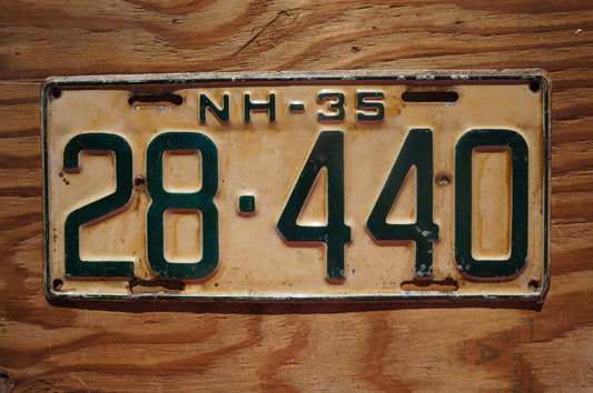 1935 New Hampshire Vintage license plate