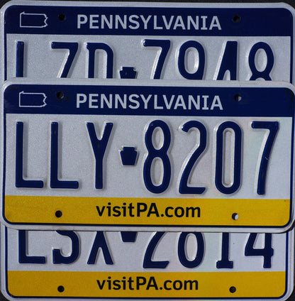 Pennsylvania License Plate: Blue & Yellow, Art Projects, Man Cave Decor