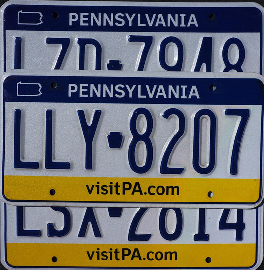 Pennsylvania License Plate: Blue & Yellow, Art Projects, Man Cave Decor