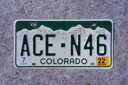 2022 Colorado License Plate # ACE - N46