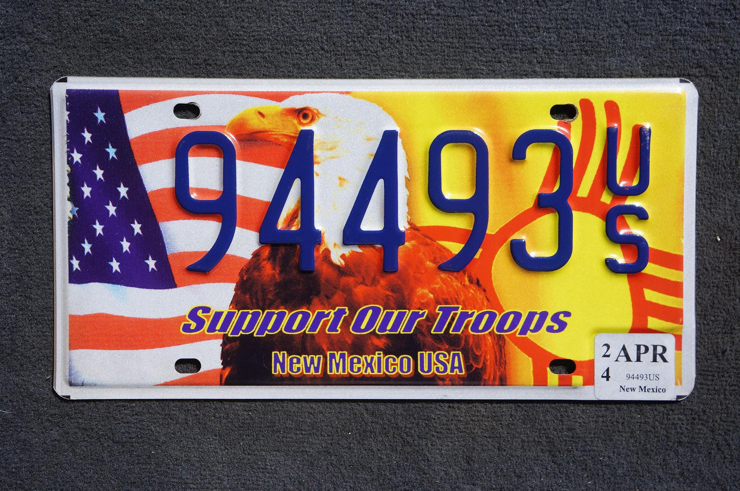 2024 New Mexico SUPPORT OUR TROOPS Flag Eagle License Plate