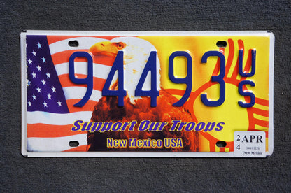 2024 New Mexico SUPPORT OUR TROOPS Flag Eagle License Plate