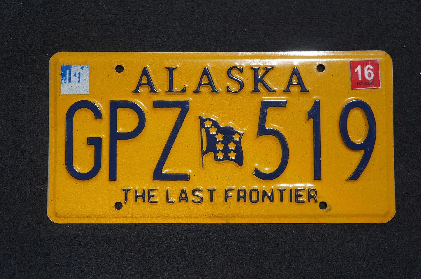2016 Alaska Yellow Flag License Plate - The Last Frontier # GPZ 519