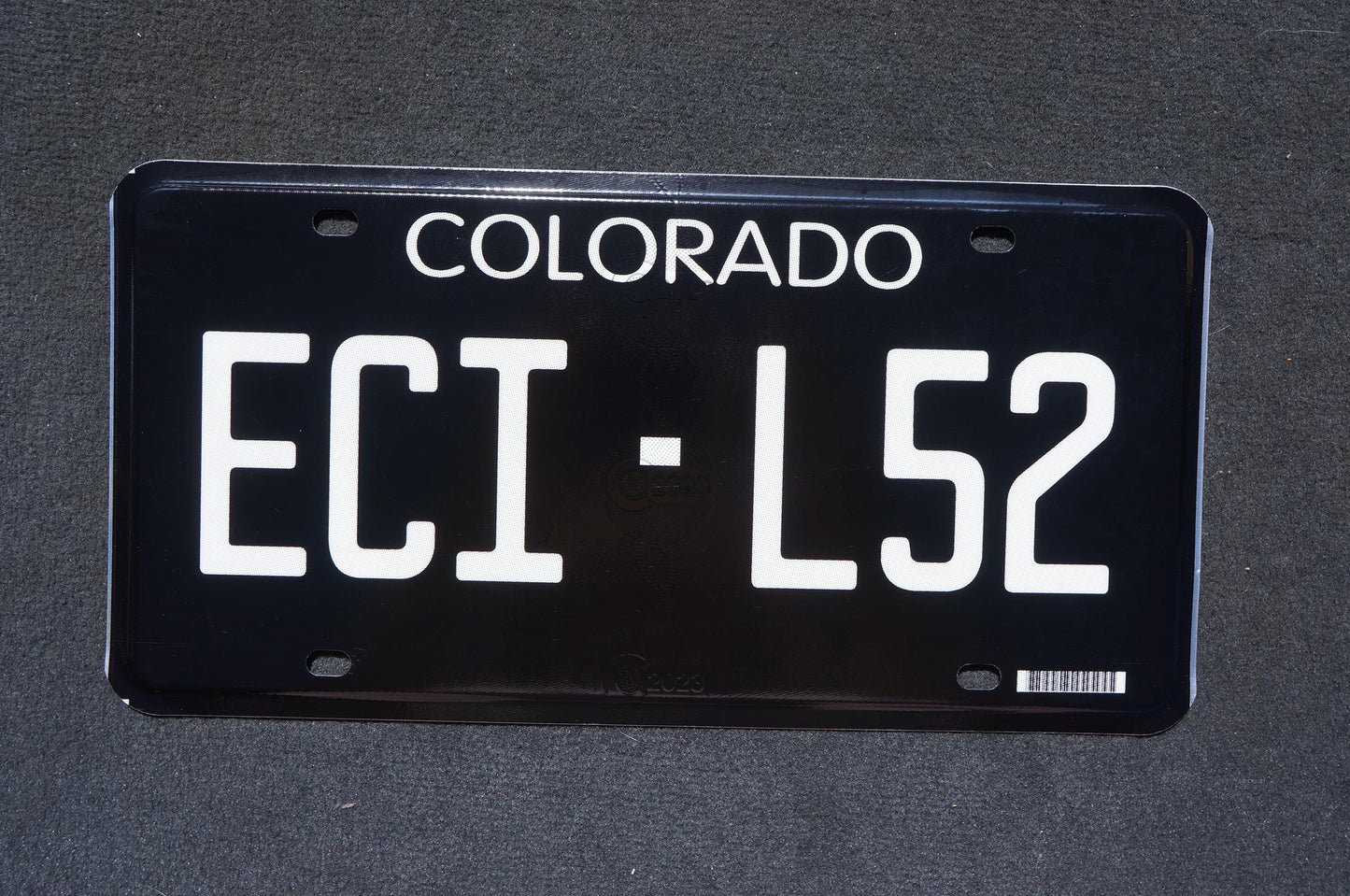 2023 AUTHENTIC Throwback Blacked-out Colorado Black License Plate - NEW DESIGN