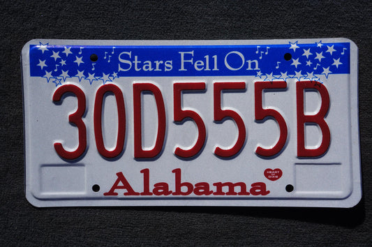 Alabama Stars Fell On Alabama License Plate #30D555B
