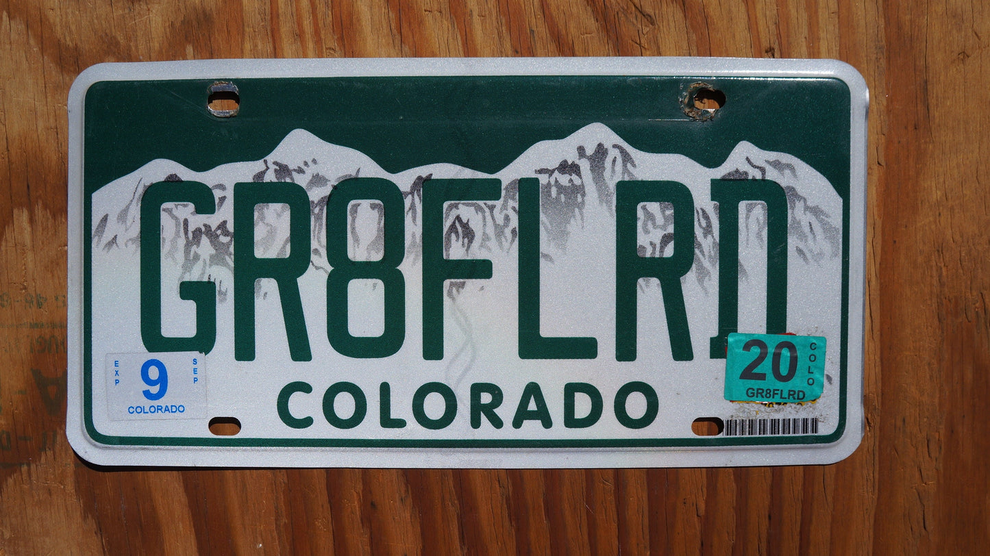 2020 Colorado Grateful Road Vanity Snow Mountains License Plates - GR8FLRD