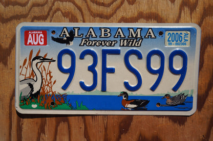 Alabama FOREVER WILD License Plate  - Crane lake bird duck Graphic