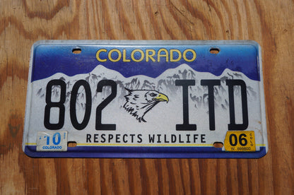 2006 Colorado RESPECT WILDLIFE Eagle Blue License Plate