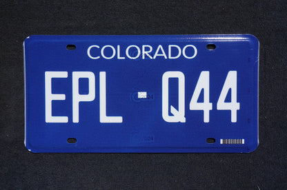 2024 Colorado NEW DESIGN Historic Blue Flat License Plate # EPL Q44