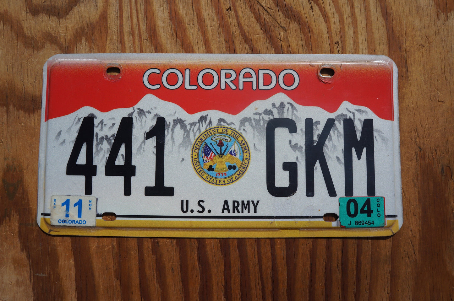 2004 Colorado US ARMY Red License Plate