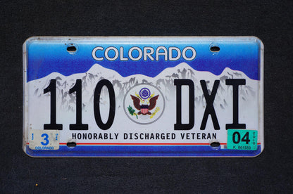 2004 Colorado HONORABLY DISCHARGED VETERAN Eagle Blue License Plate