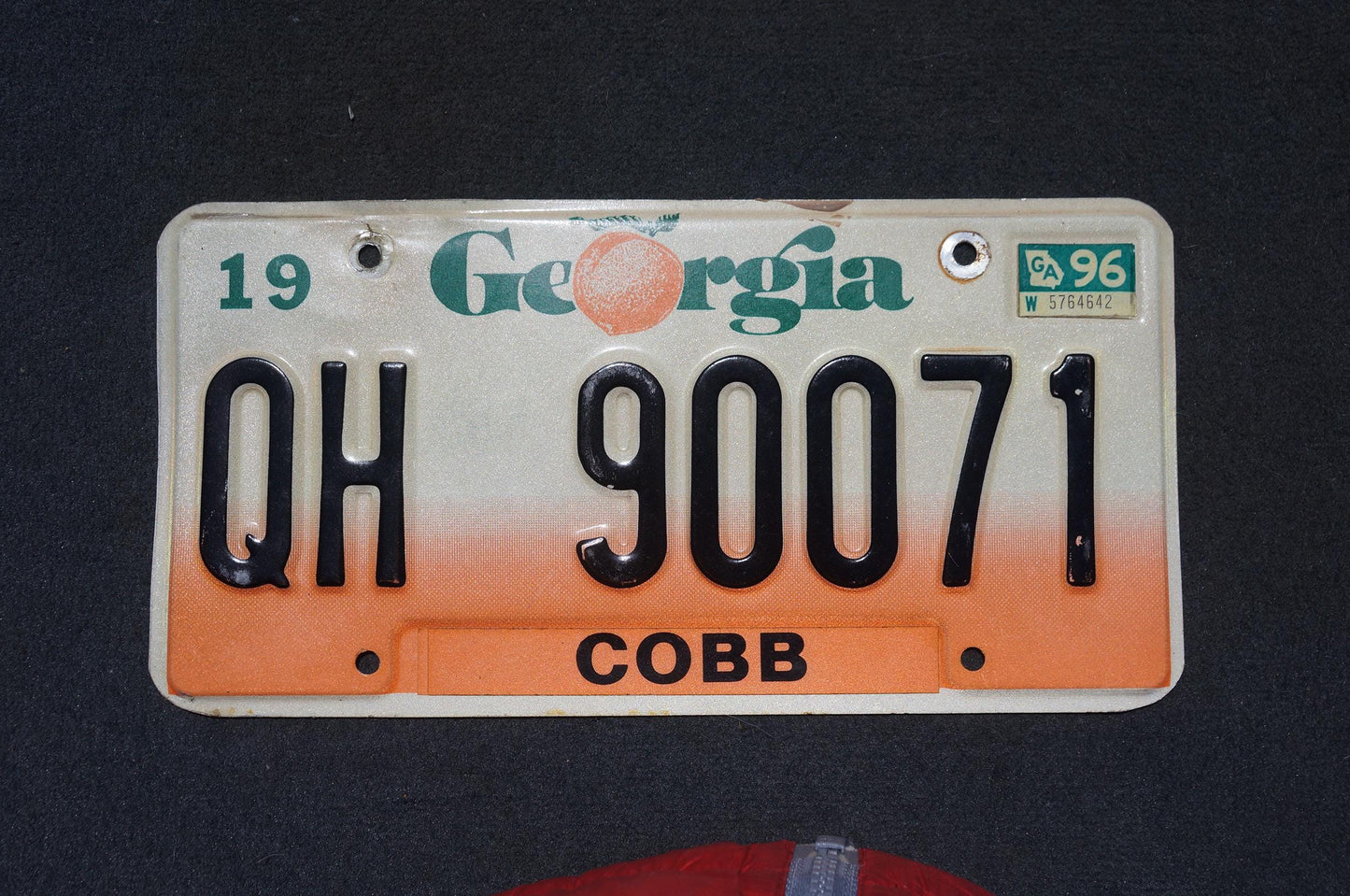 1996 Georgia Peach License Plate COBB County