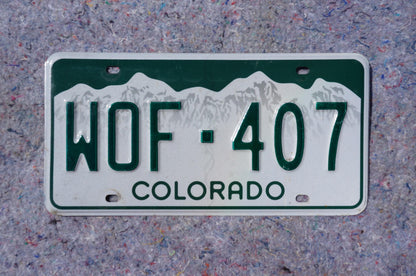 Colorado License Plate # WOF - 407 Woof