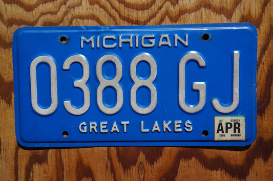 2005 Michigan Vintage Blue License Plate - Great Lakes