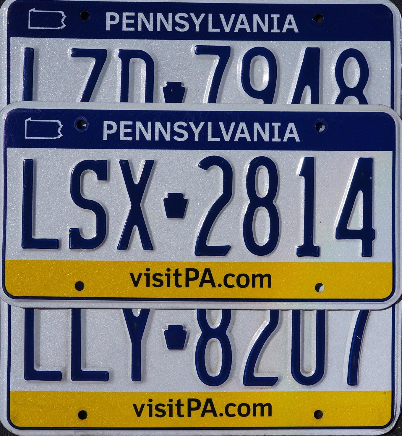 Pennsylvania License Plate: Blue & Yellow, Art Projects, Man Cave Decor