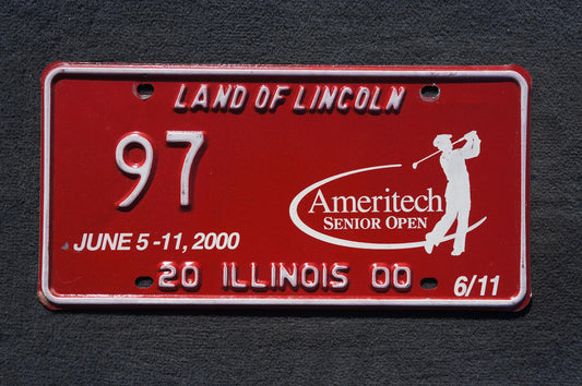 2000 Illinois Ameritech Senior Open Gulf Convention License Plate # 97