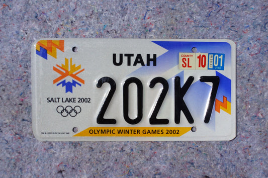 2001 Utah Salt Lake Winter Olympic Games 2002 License Plate