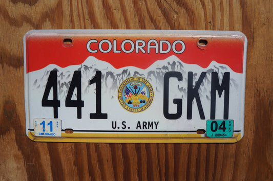 2004 Colorado US ARMY Red License Plate