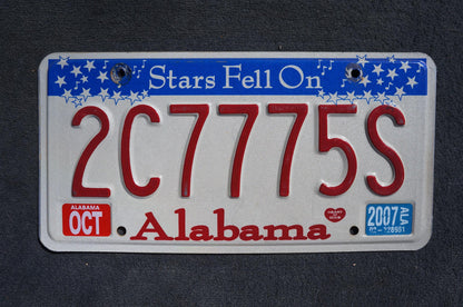 2007 Alabama Stars Fell On Alabama License Plate # 2C7775S