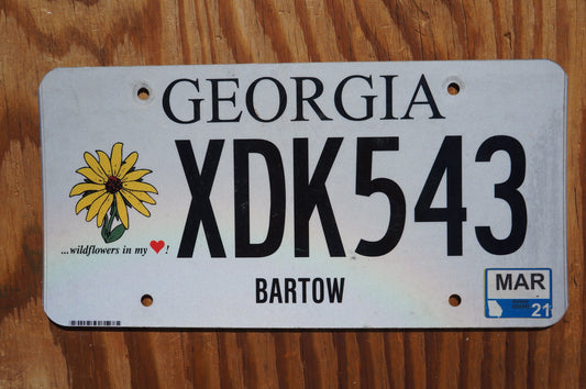 2021 Georgia Wildflowers in my heart License Plate - Sunflower