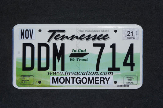 2021 Tennessee Rolling Hills License Plate - In God We Trust # DDM - 714