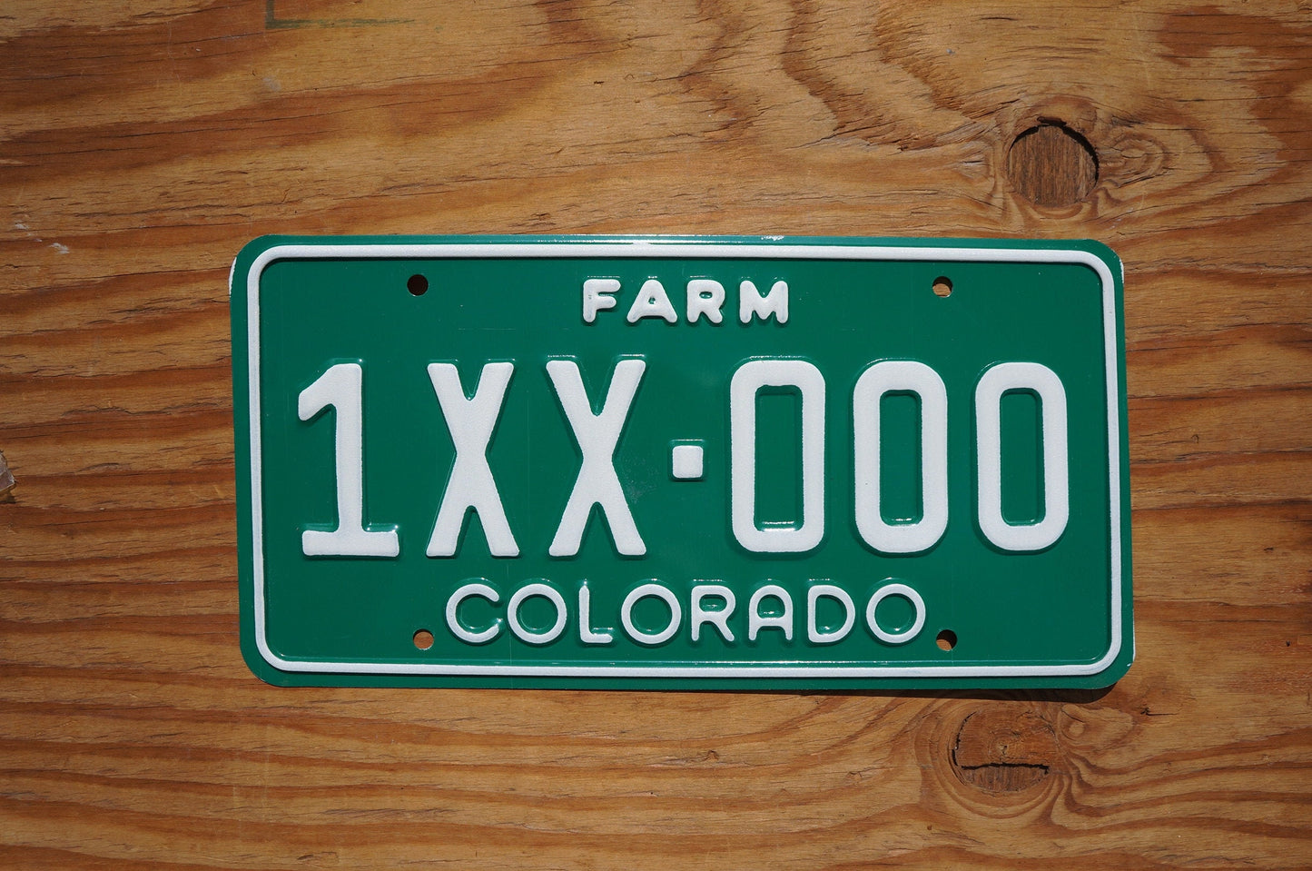 Colorado FARM Sample License Plate