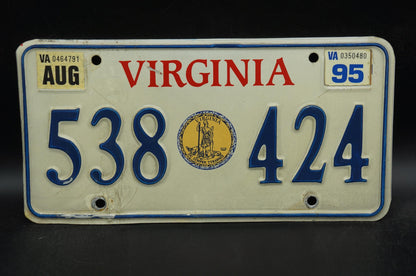 1995 Virginia Vintage Seal License Plate