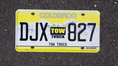Colorado Mountain TOW TRUCK Yellow License Plate