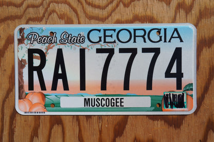 2017 Georgia PEACH STATE Colorful Graphic License Plate - RAI 7774