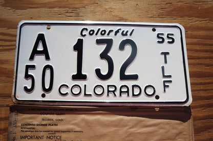 1955 Telluride Colorado License Plate #132
