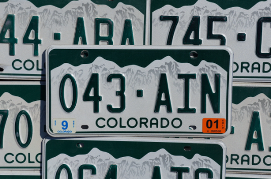COLORADO LICENSE PLATE White Green Snow Mountains License Plates Tag