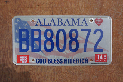 One or More - Alabama GOD BLESS AMERICA Graphic License Plate