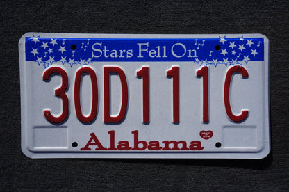 Alabama Stars Fell On Alabama License Plate #30D111C