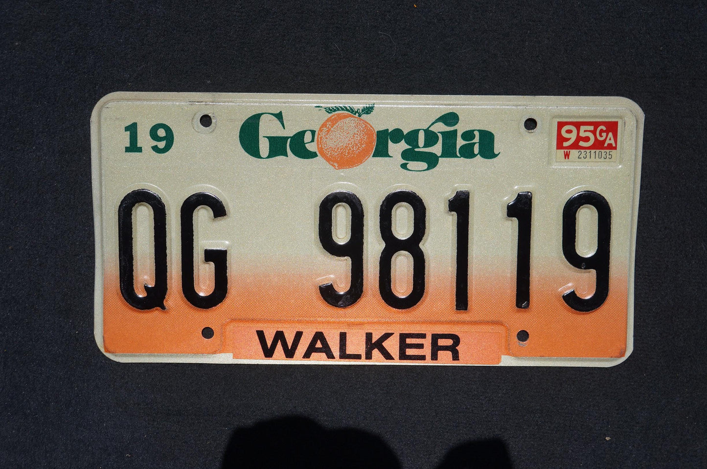 1995 Georgia Peach License Plate WALKER County