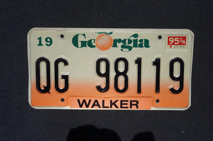 1995 Georgia Peach License Plate WALKER County