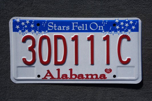 Alabama Stars Fell On Alabama License Plate #30D111C