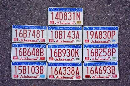Lot of 10 'Stars Fell On Alabama' License Plates