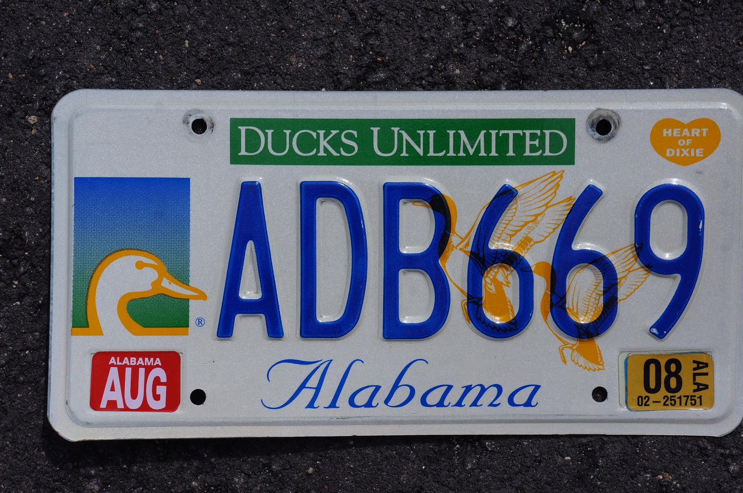 2008 Alabama DUCKS UNLIMITED License Plate