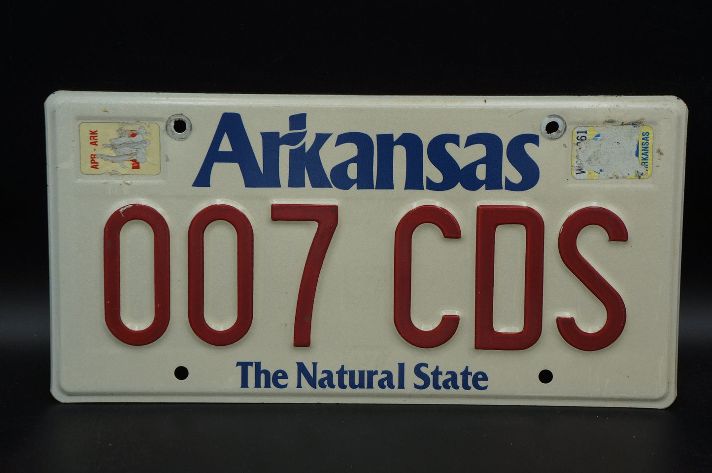 Arkansas The Natural State Vintage License Plate # 007 CDS