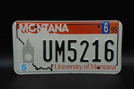 1998 Montana License Plate University of Montana